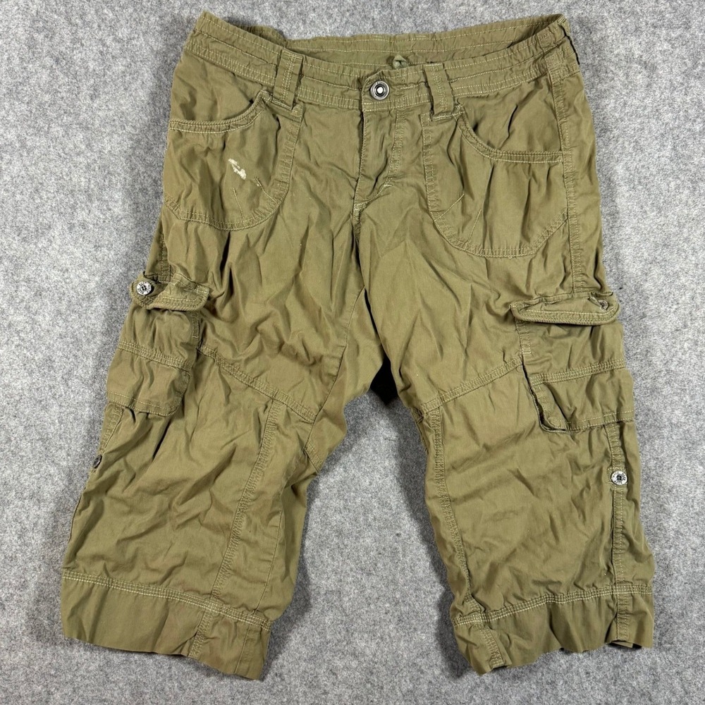 Kuhl Cargo Capri Pants Womens 6 Olive Green Hiking Outdoor Utility Cropped 17in